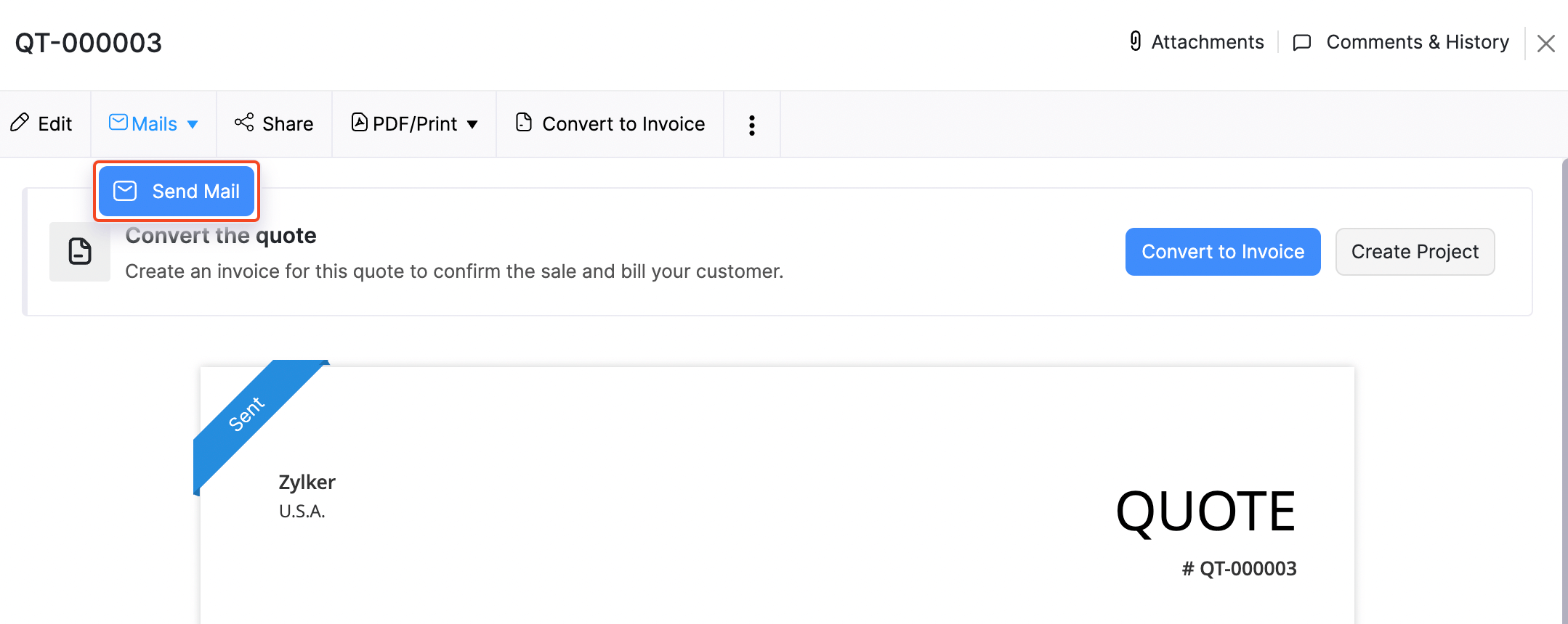 Quotes - Send Email