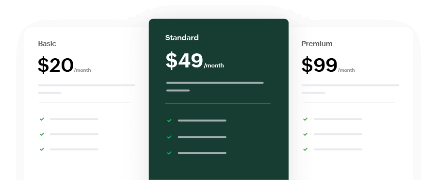 Zoho Billing - Pricing Tables Pricing table widgets which can be embedded on webpages and online store listings | Zoho Billing