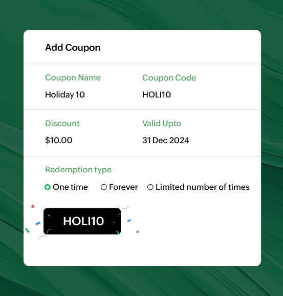 Offer and manage discounts and coupons with ease | Zoho Billing
