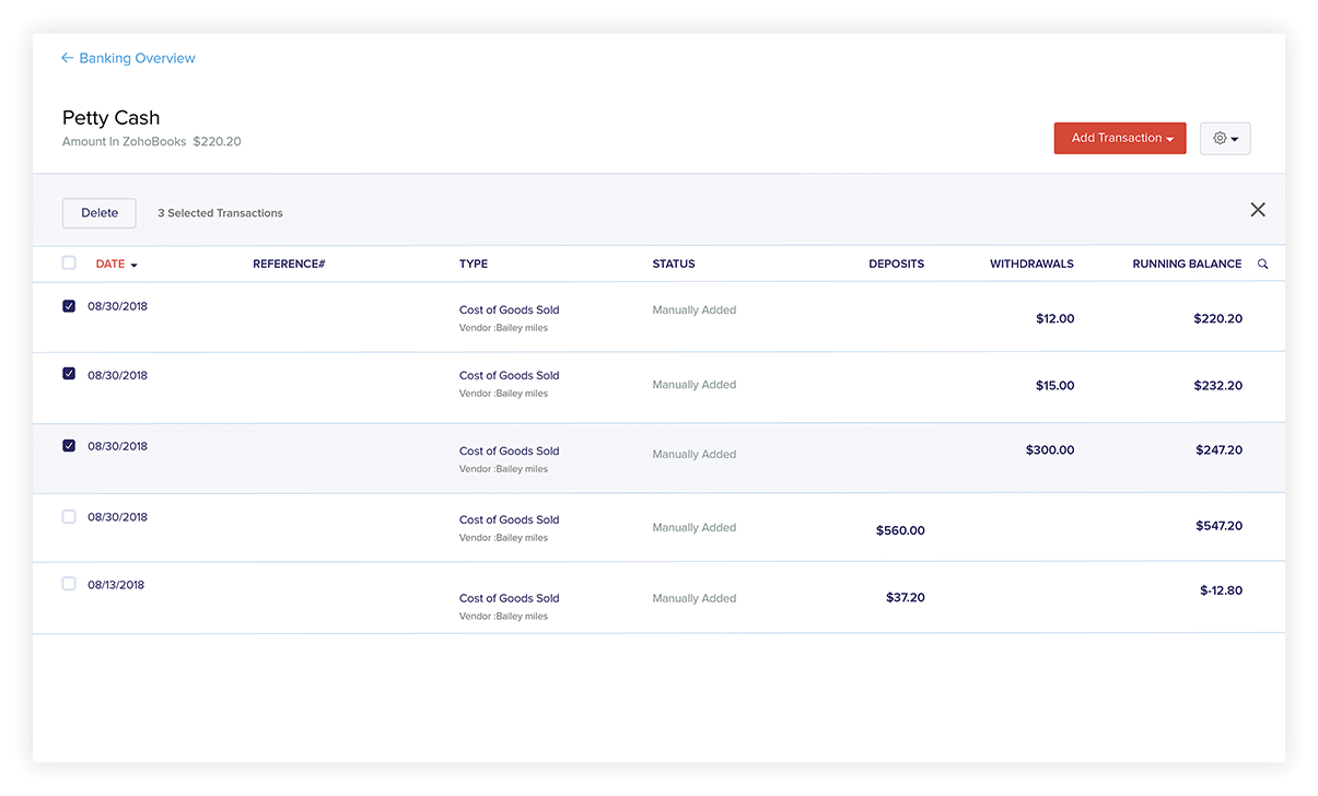 Bulk Banking Transaction - Bank Account Reconciliation Software | Zoho Books