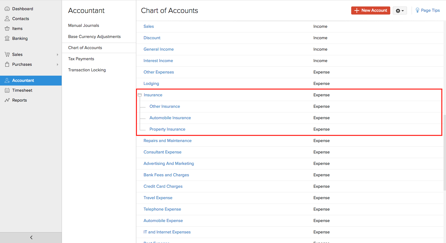 Chart of Accounts