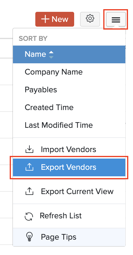 Export Customers/Vendors