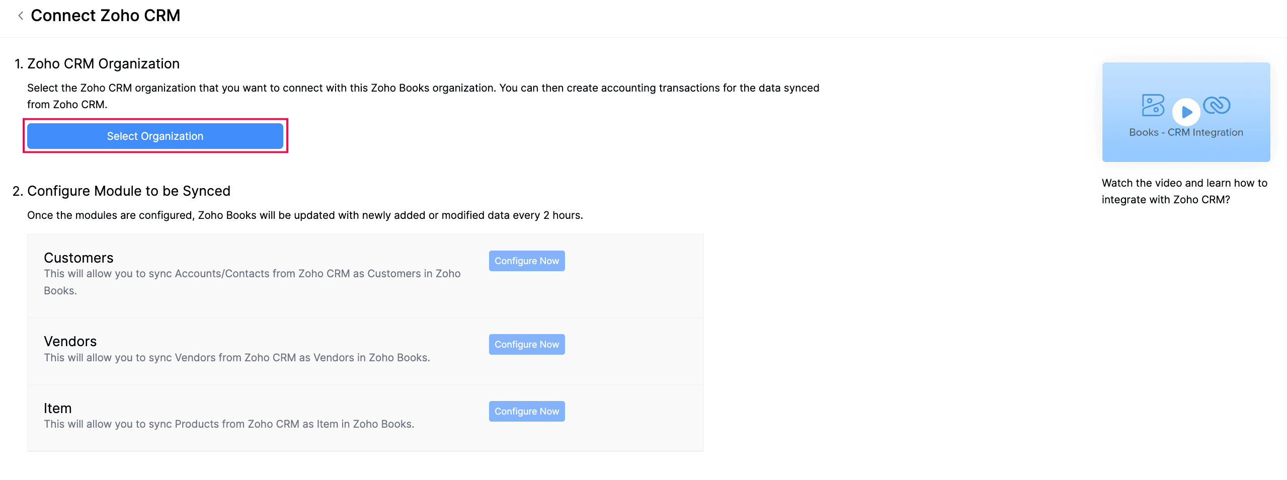 Select Zoho CRM