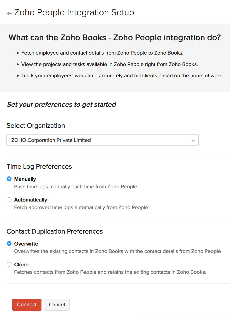 Zoho People Integration