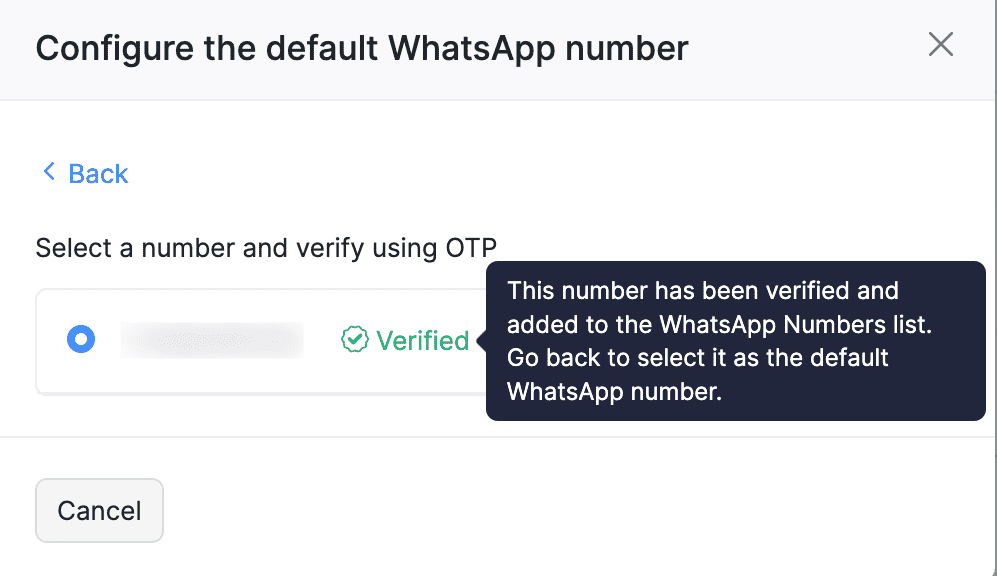 Configure Default WhatsApp Number