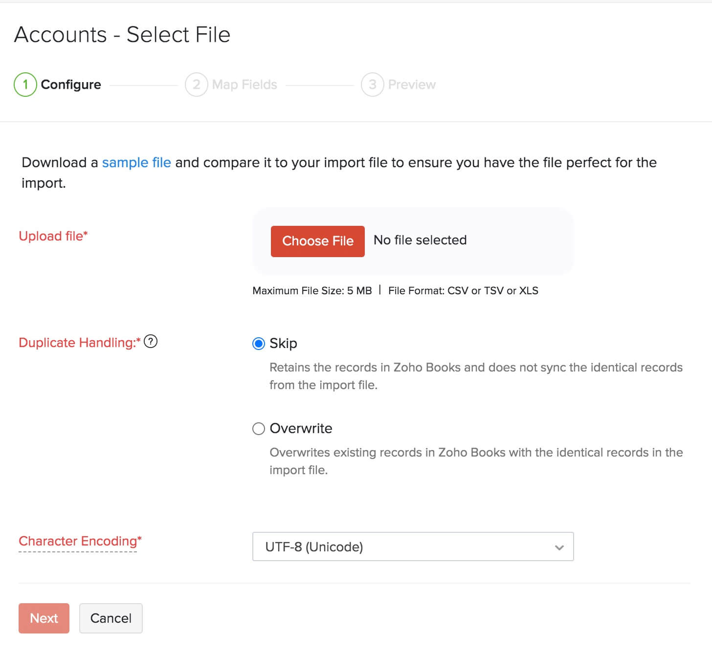 Import Chart of Accounts