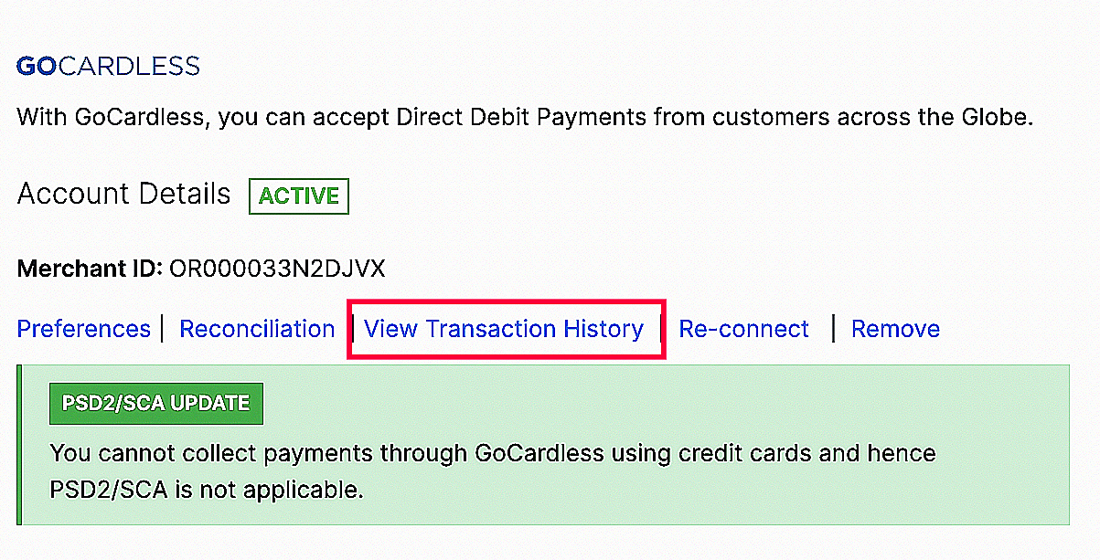 View transaction hist