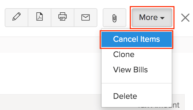 Cancel Items