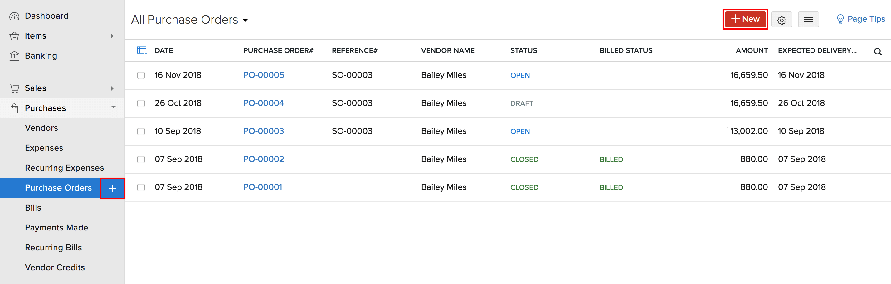 Create Purchase Orders