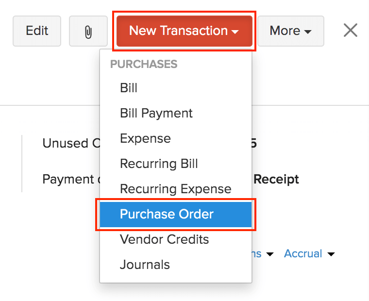 Purchase Order from Vendors