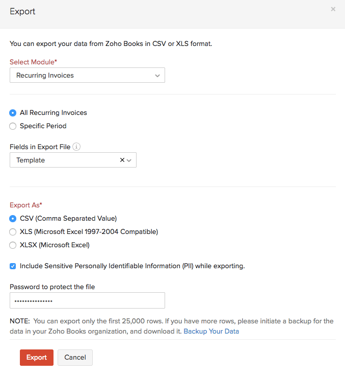 Select Fields For Export