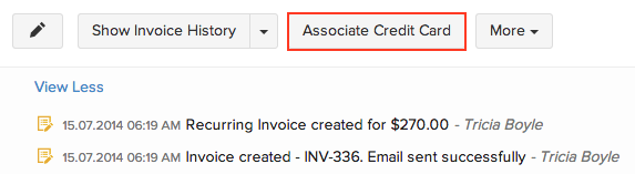 Associating Card Recurring Invoice