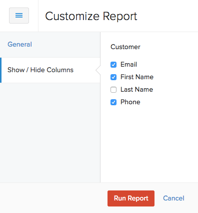 Customize Report