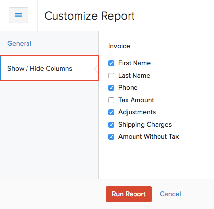 Customize Report