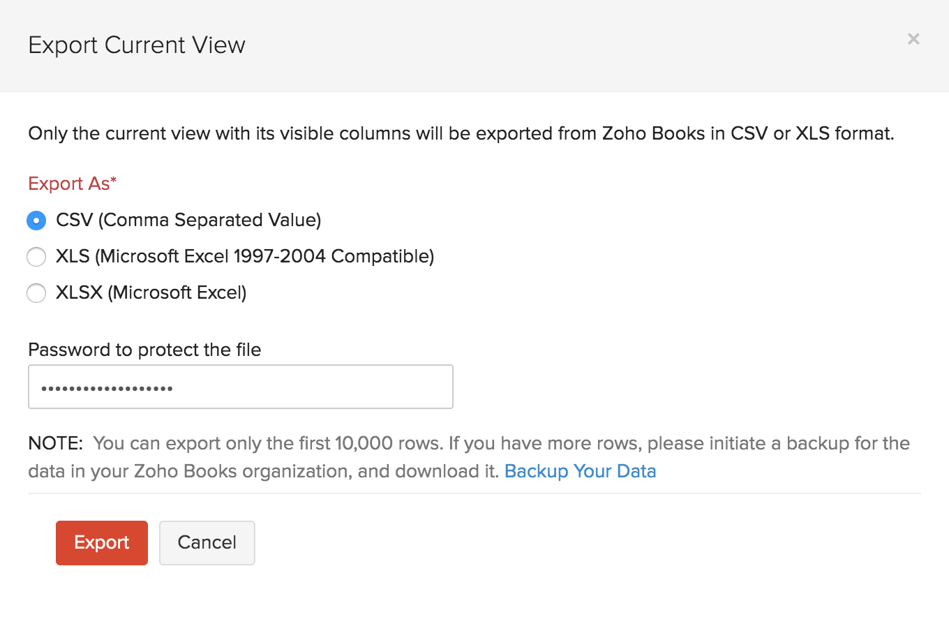 Export Custom View Retainer Invoices