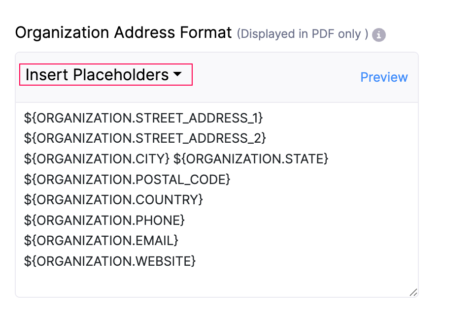 Insert Address Placeholders