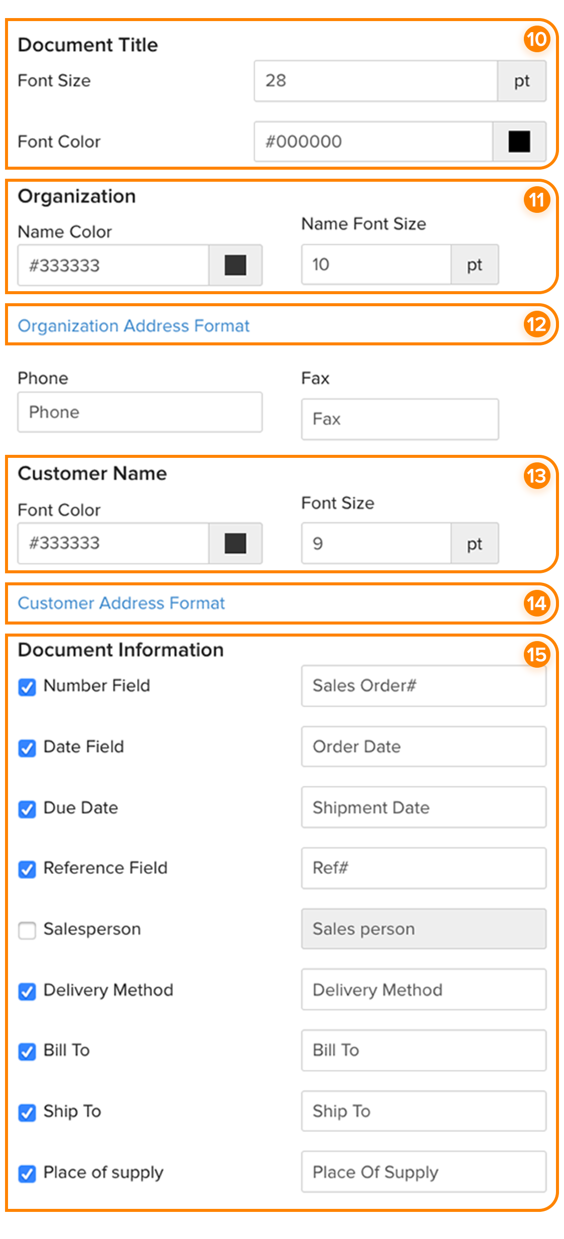 Template Document Information