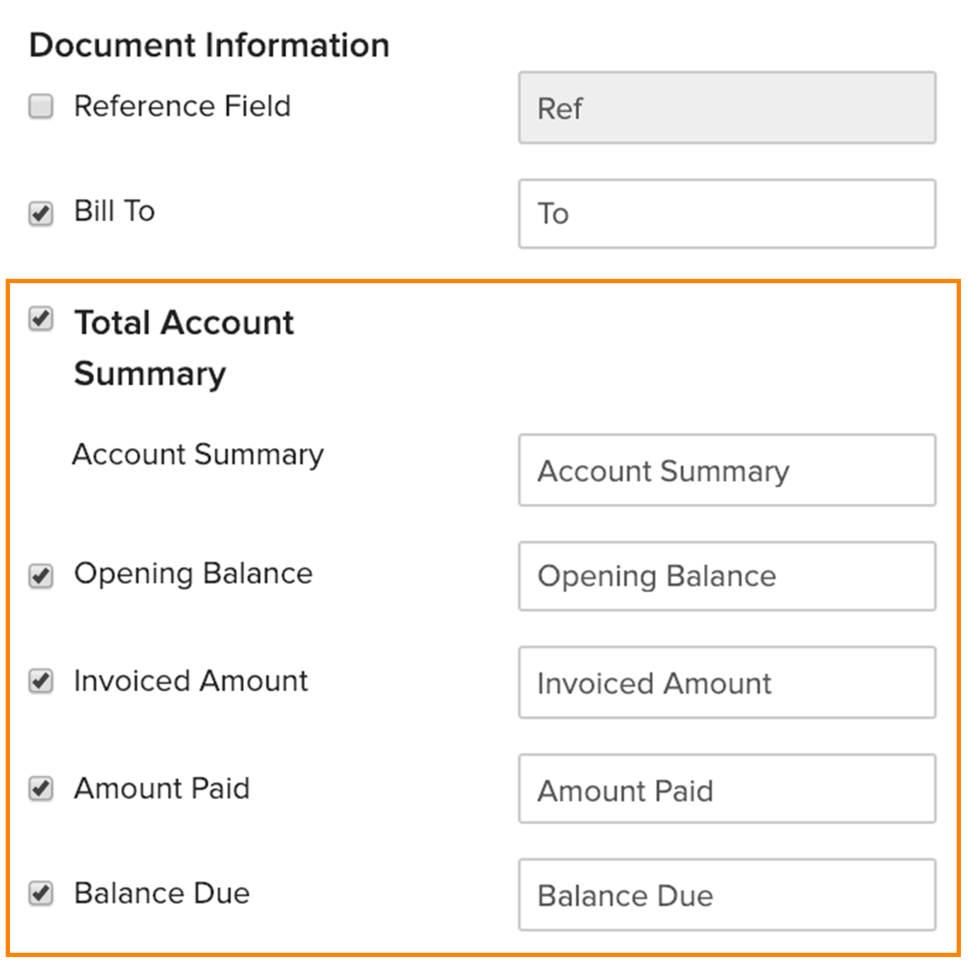 Template Customer Statement