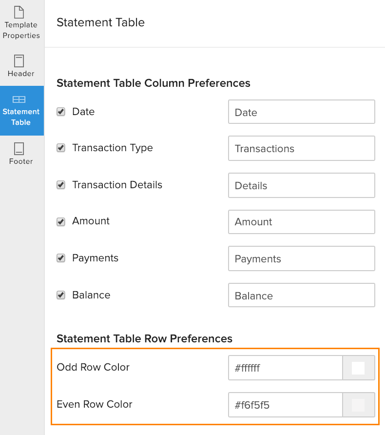 Template Vendor Statement