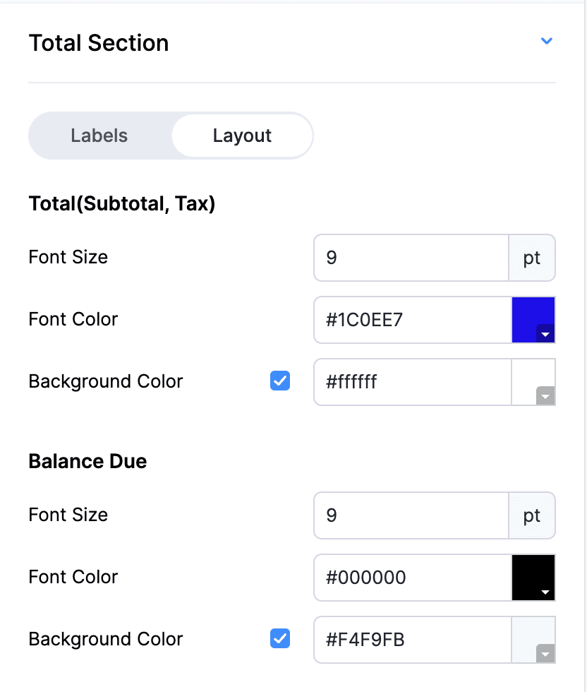 Template Total Section