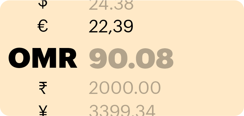 Multiple currencies
