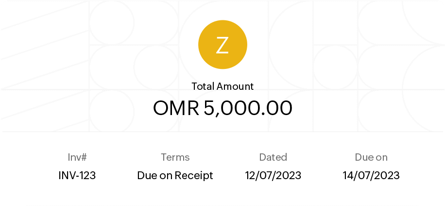 Professional invoice on Zoho Books
