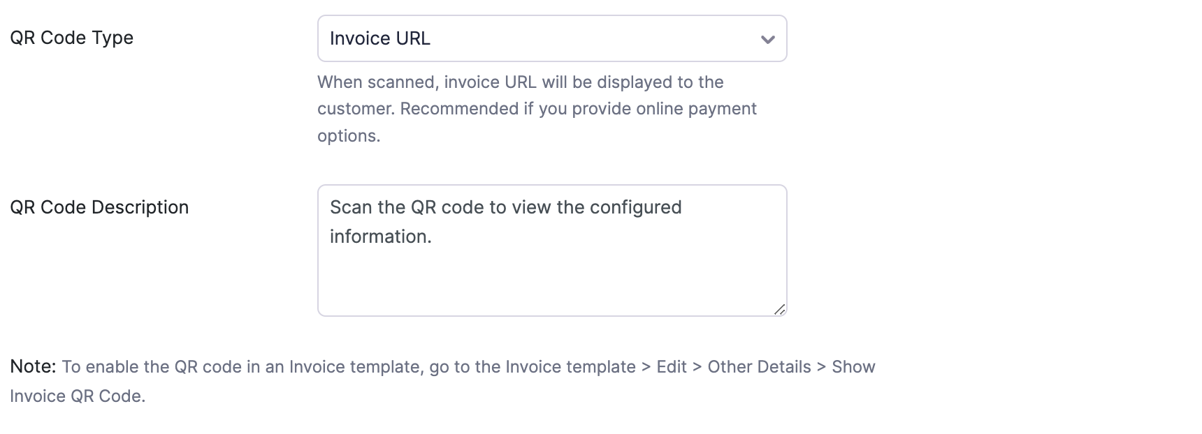 Type - Invoice URL