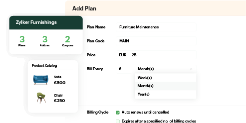 Zoho Billing - Product Management Product catalog - items, services, plans, addons and coupons. | Zoho Billing