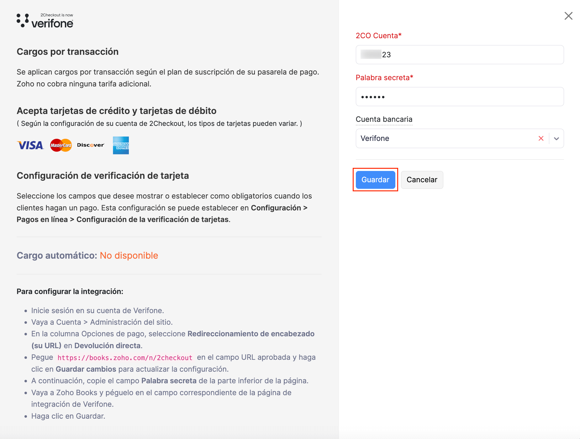 Configurar Verifone