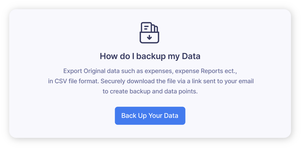 Screenshot of expense report backup