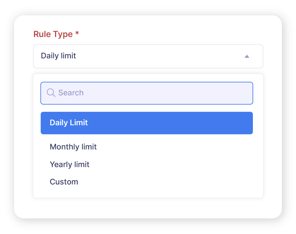 Rules screen with time-based limits