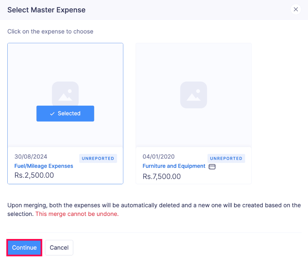 Merge Expenses