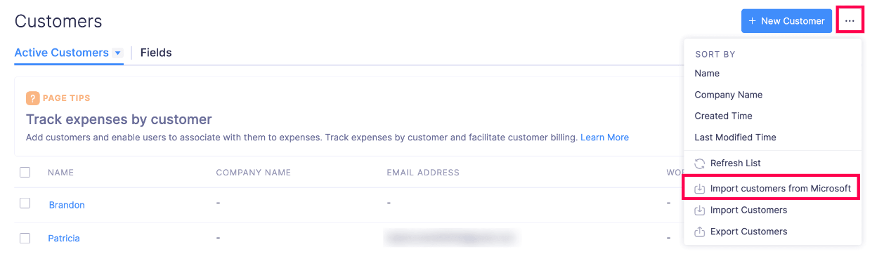 Import Customers