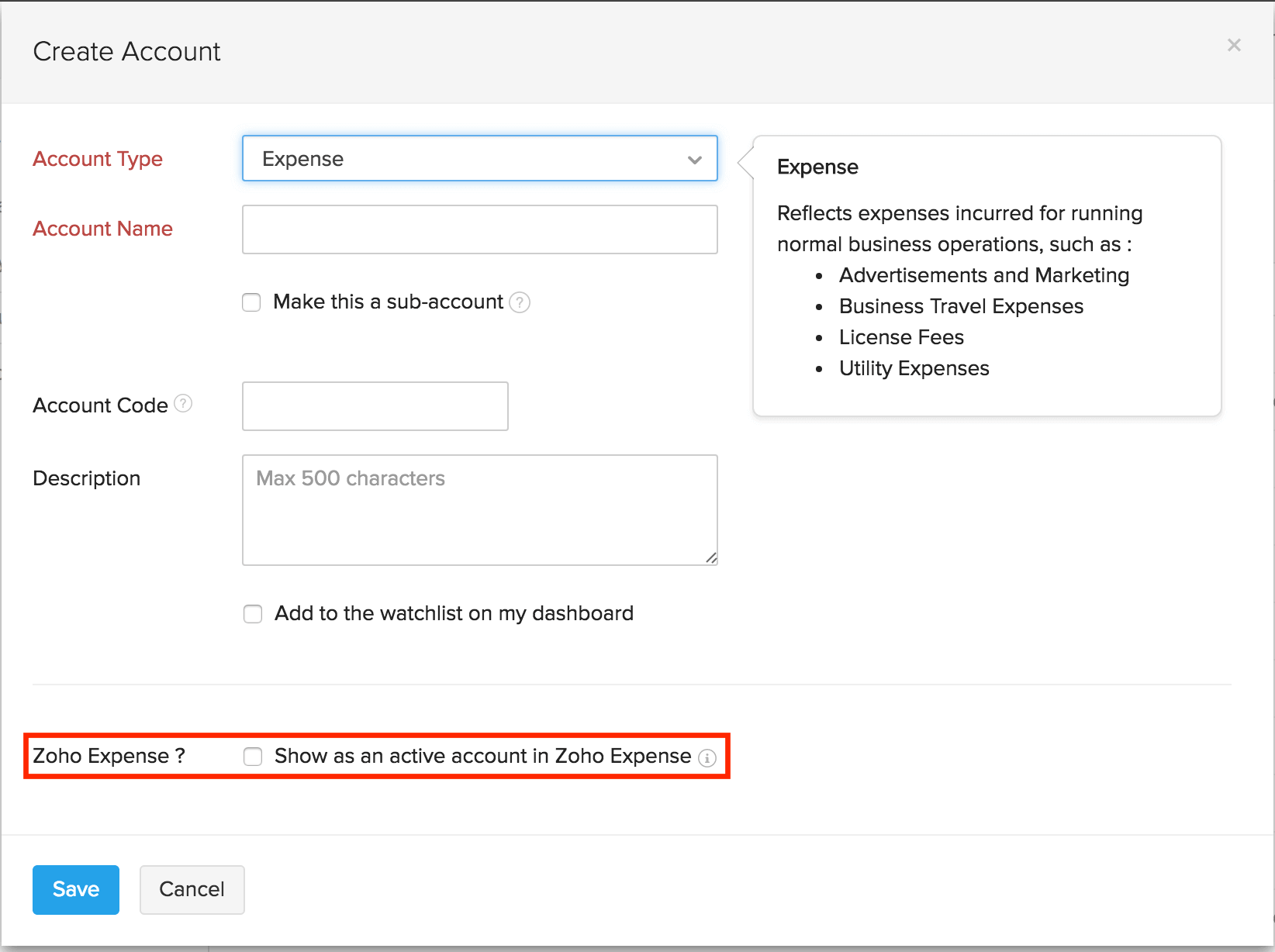 Chart of accounts