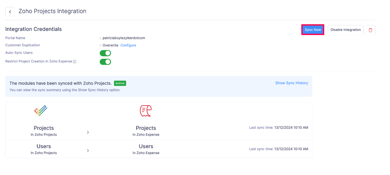 Click Sync Now