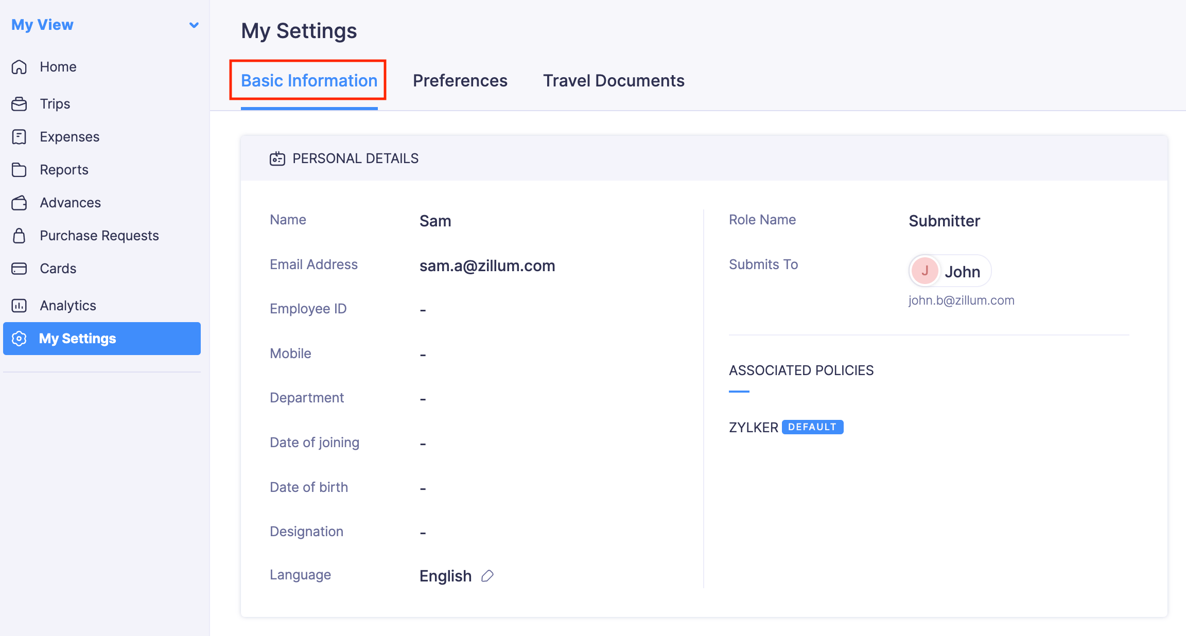 Adding Personal and Travel Details