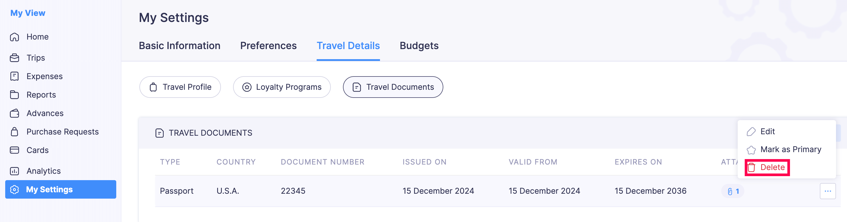 Travel Documents