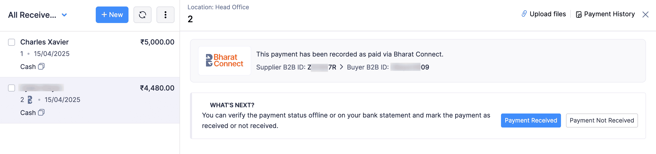Record Payments