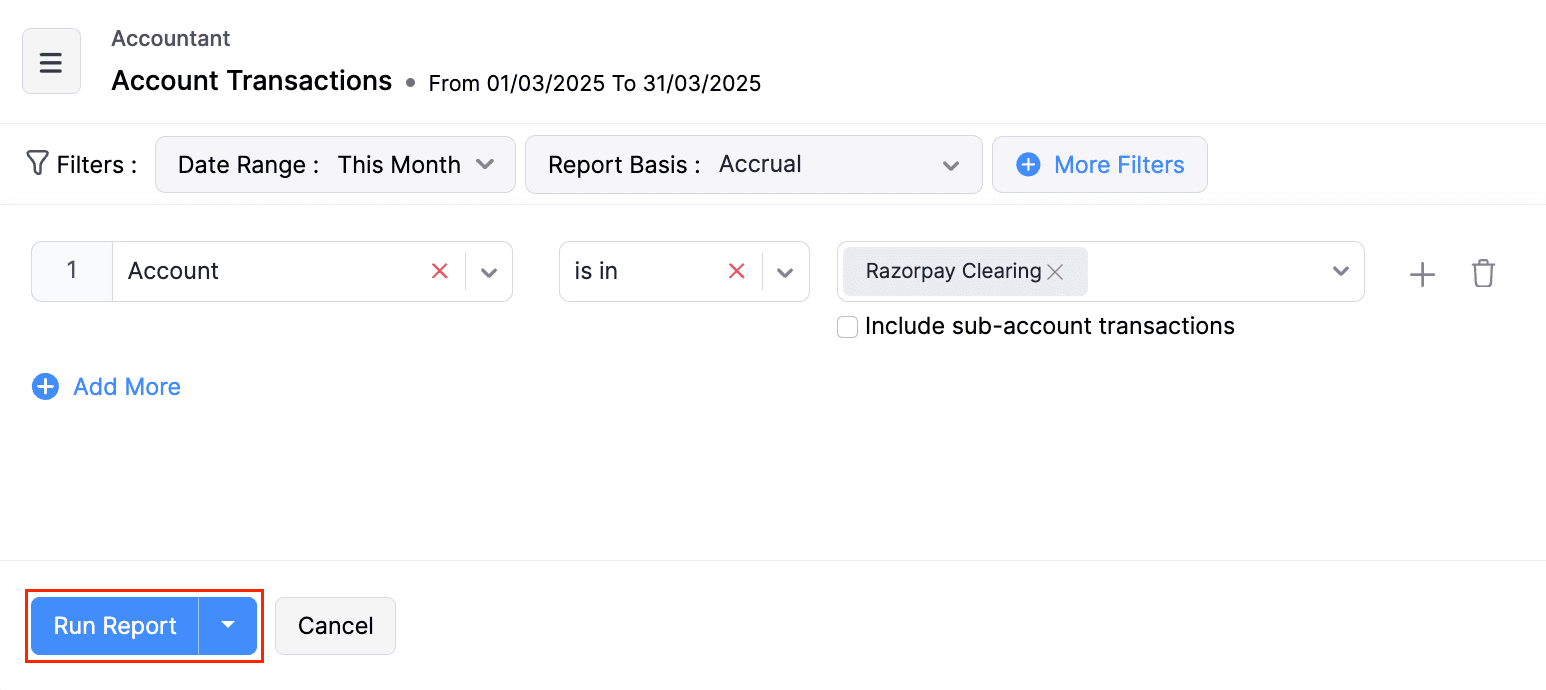 Report Filter