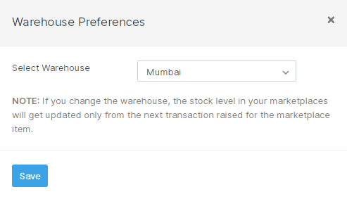 Marketplace warehouse mapping