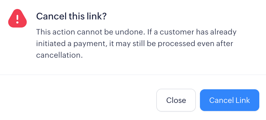 Cancel the payment link
