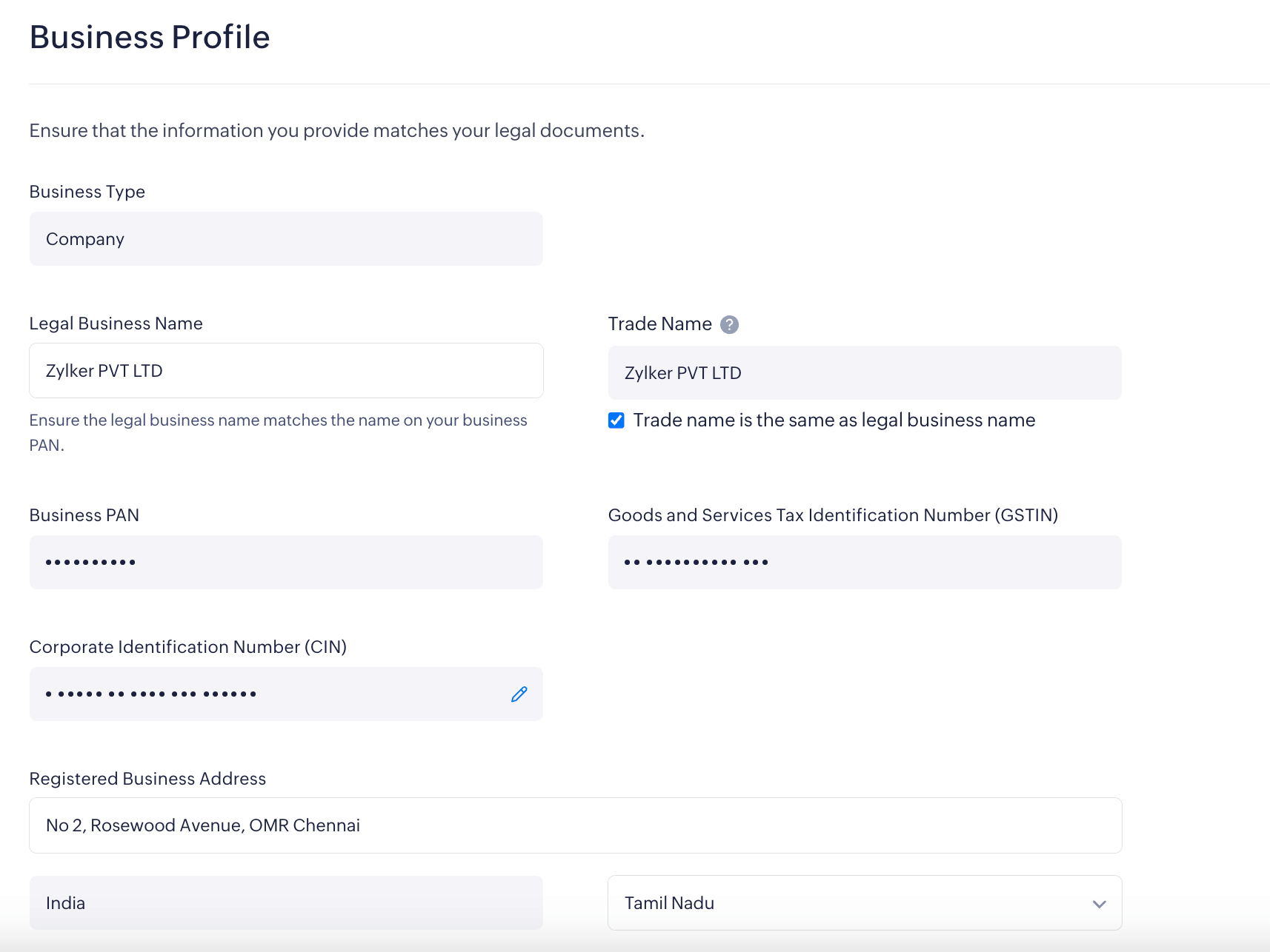 Business Profile