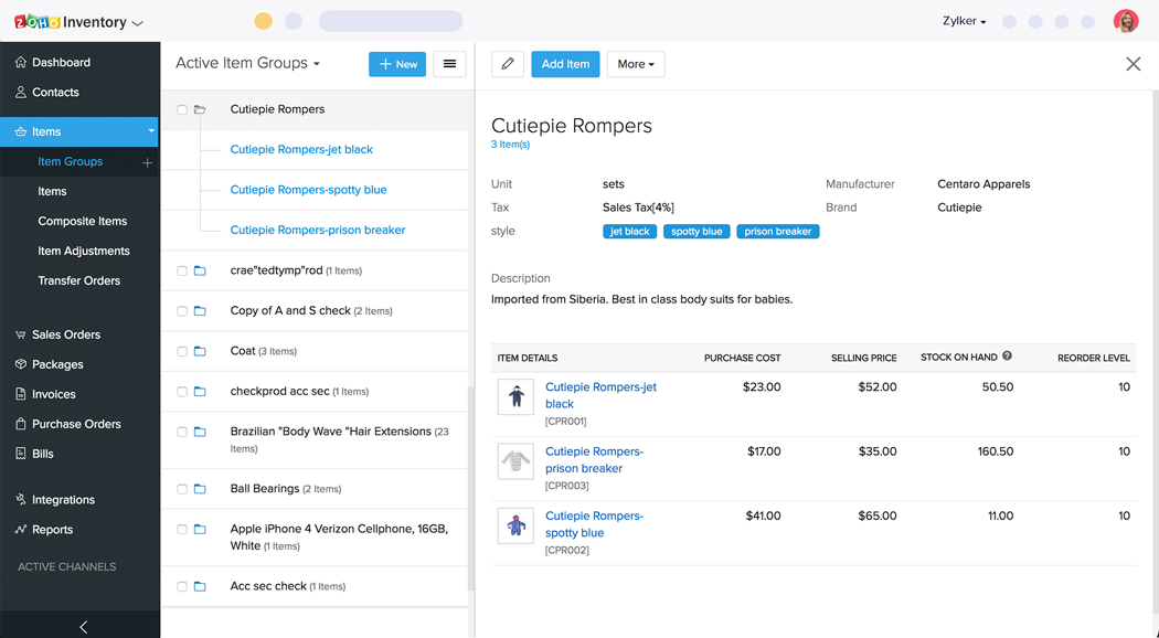 Reporting and analytics - Zoho Inventory