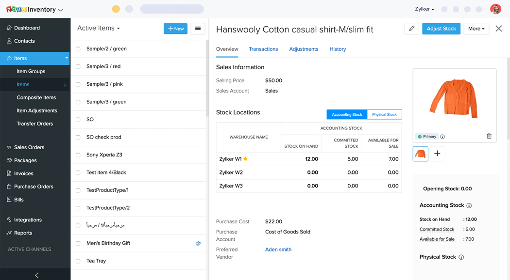 Reporting and analytics - Zoho Inventory