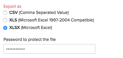 export password protection