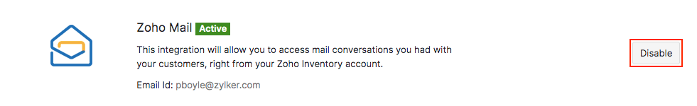Zoho Mail - Disable