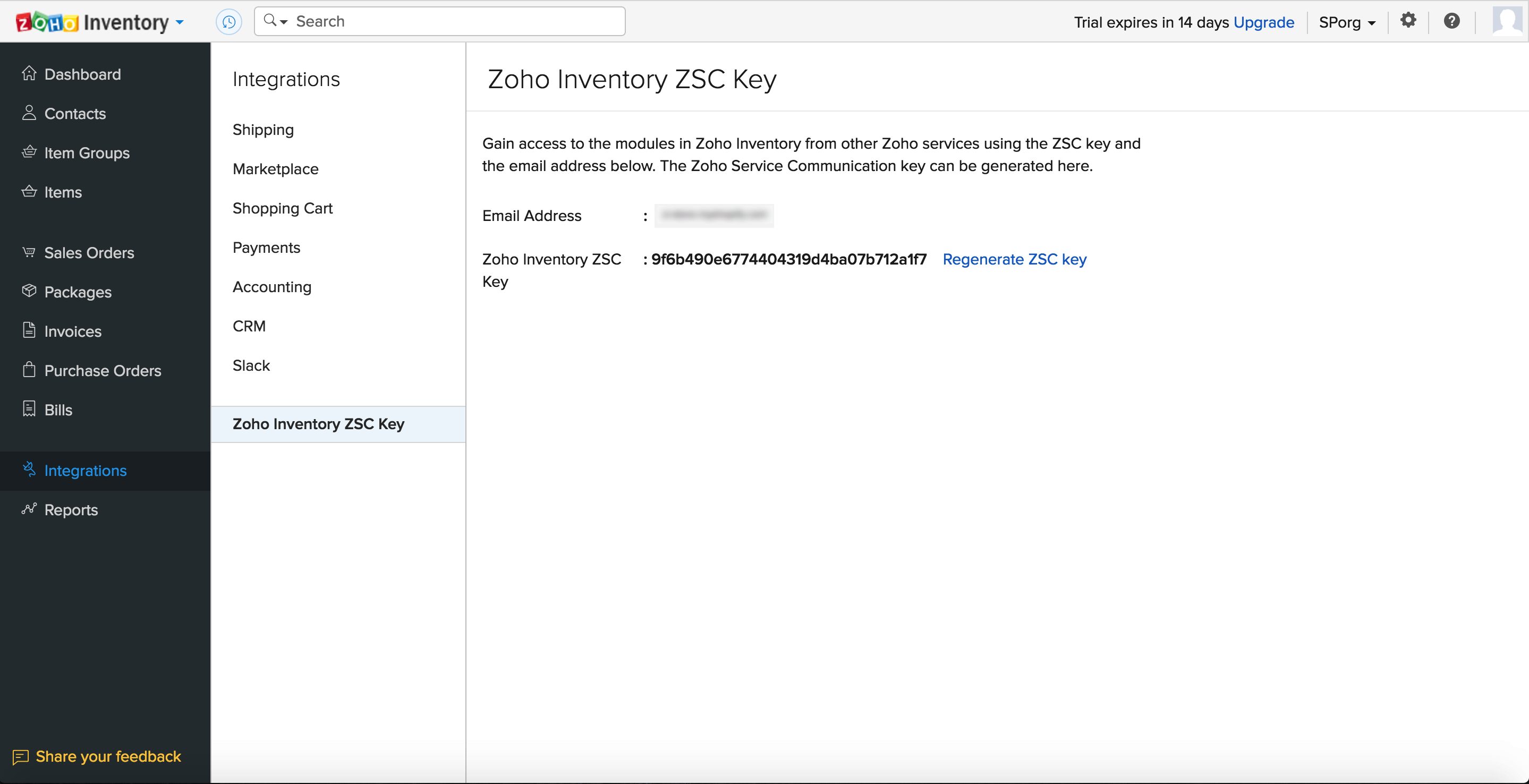 Regenerate ZSC key