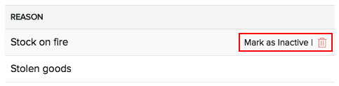Delete reason