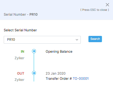 Serial Numbers Section