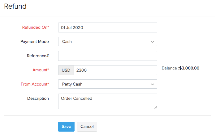 Refund page